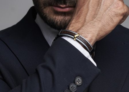 جدیدترین مدل دستبند چرم طلا مردانه